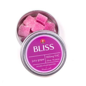 Bliss Juicy Grape 200mg THC Gummies – 10 pcs