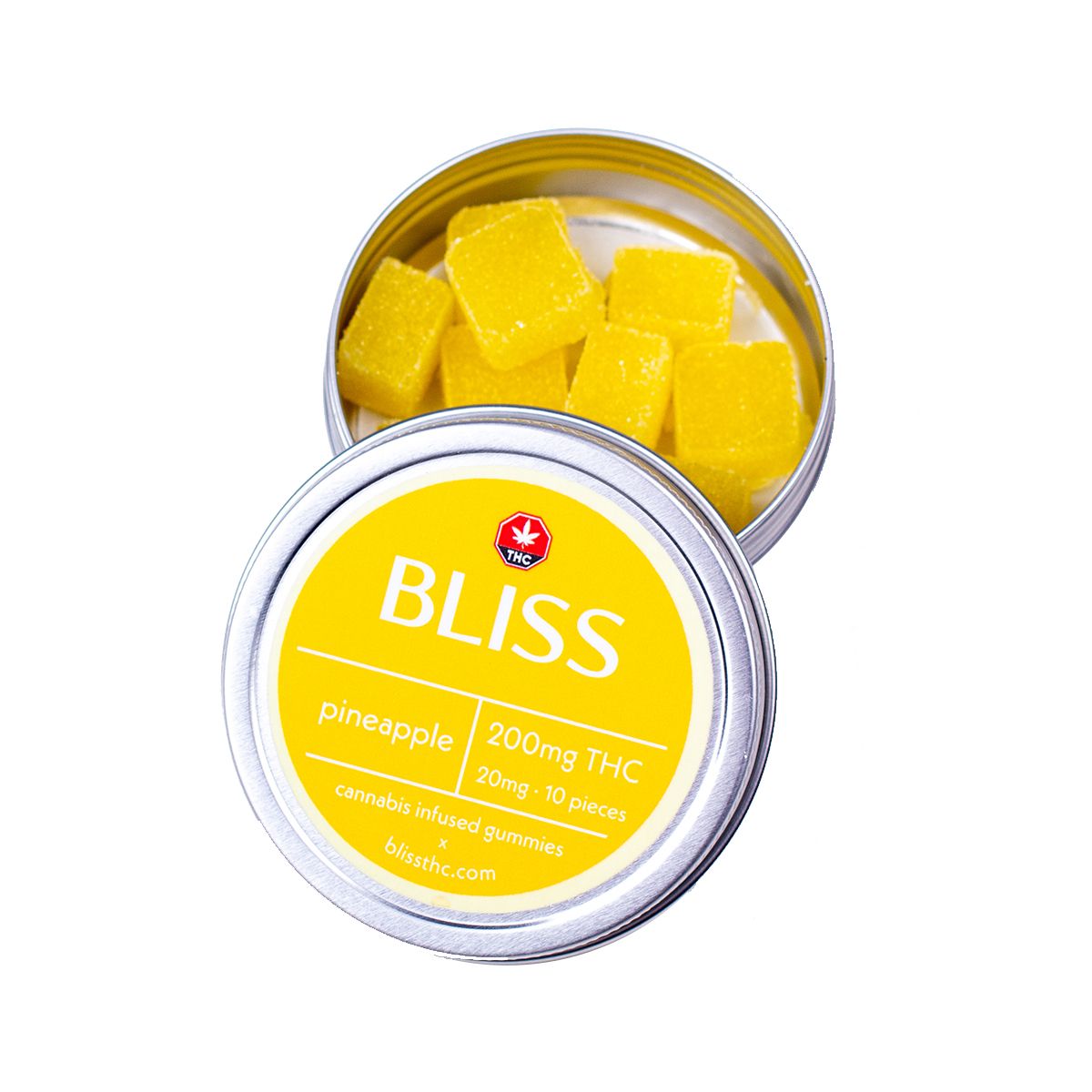 Shop Bliss Pineapple 250mg THC Gummies - Cannabis Edibles