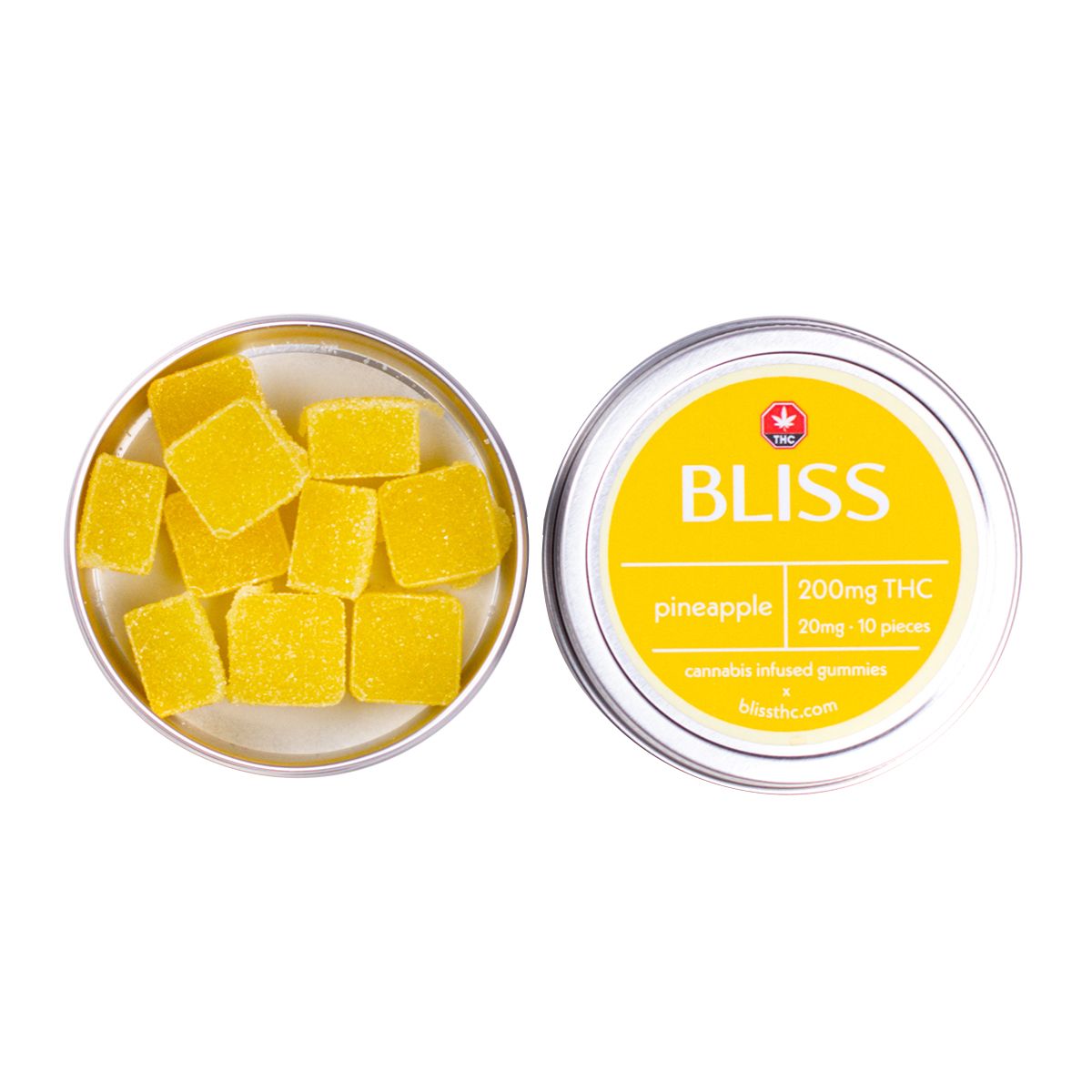 Shop Bliss Pineapple 250mg THC Gummies - Cannabis Edibles