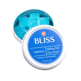 Bliss Blue Raspberry 200mg THC Gummies – 10 pcs