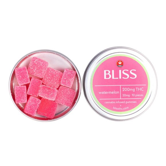 Bliss Watermelon 200mg THC Gummies Edibles Side