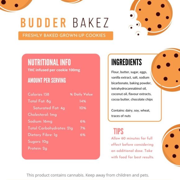 Budder Bakez Edibles Cookies Label