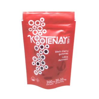 Kootenay Labs Black Cherry 10mg THC Indica Gummies – 200mg