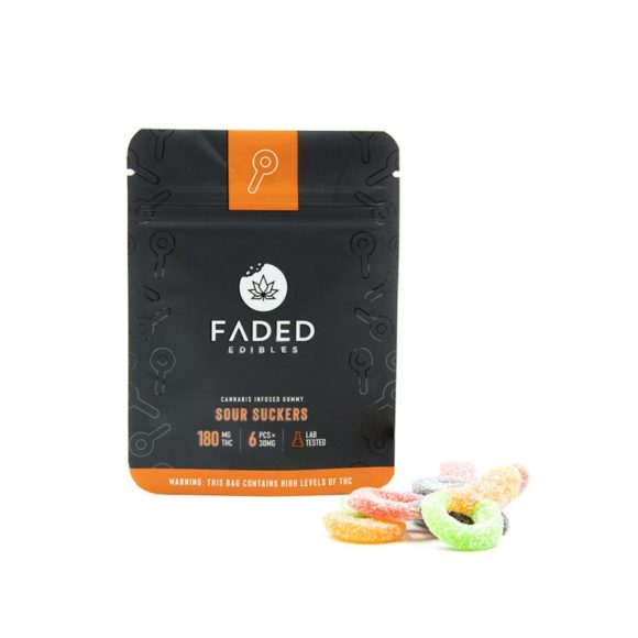 Faded Cannabis Co. Edibles Sour Suckers180mg - outside pack