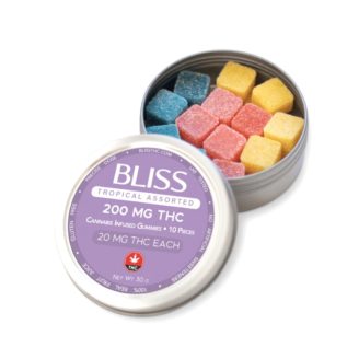 Bliss Tropical Assorted 200mg THC Gummies – 10 pcs