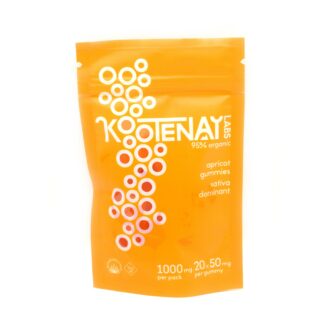 Kootenay Labs Apricot 50mg THC Gummies – Sativa – 250/1000mg